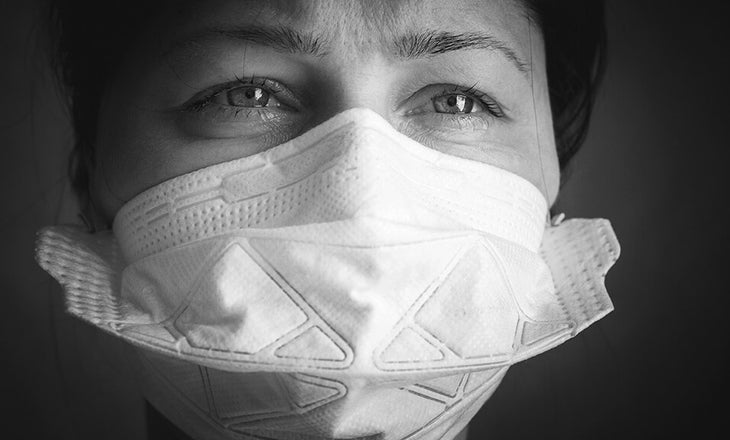 Healthcare worker wearing mask during COVID