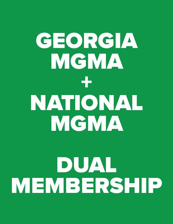 Georgia state MGMA membership + national MGMA membership