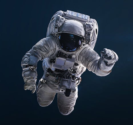 Astronaut floating in space